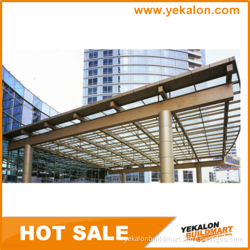 Yekalon Large Outdoor Decorative and Practical Tempered Glass Entrance Awning Canopy System